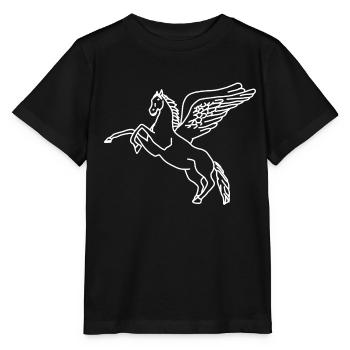 Pegasus lineart - Stanley/Stella Kinder T-Shirt MINI CREATOR  - Schwarz - Vorne - Mikhail (115cm)
