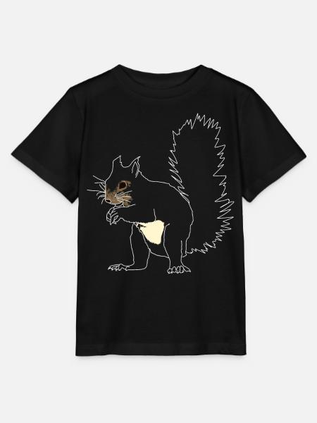 Eichhörnchen lineart - Stanley/Stella Kinder T-Shirt MINI CREATOR - Schwarz