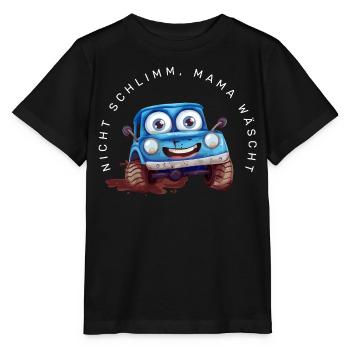 Nicht schlimm, Mama wäscht (Auto) - Stanley/Stella Kinder T-Shirt MINI CREATOR  - Schwarz - Vorne - Mikhail (115cm)