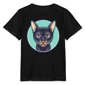 Bombay Chat Race Dessin Animé Kawaii Animal Pet - T-shirt bio MINI CREATOR Stanley/Stella Enfant - noir - Devant - Mikhail (115cm)