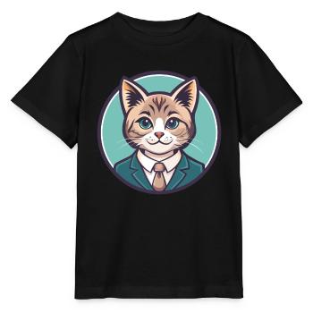 Chantilly Tiffany Chat Race Dessin animé Kawaii Animal - T-shirt bio MINI CREATOR Stanley/Stella Enfant - noir - Devant - Mikhail (115cm)