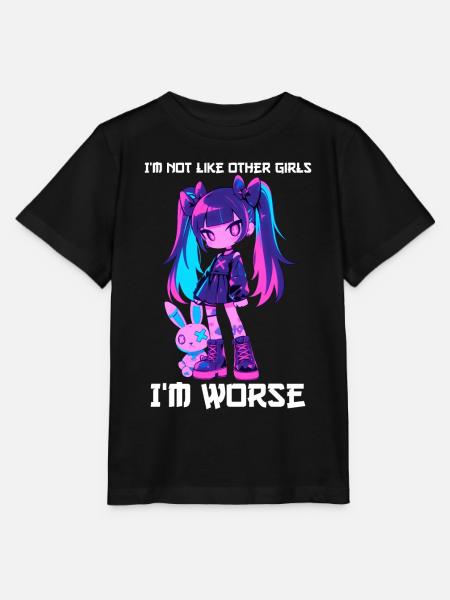 Not Like Other Girls Goth Girl Bunny Grunge Kawaii - Stanley/Stella Kinder T-Shirt MINI CREATOR  - Schwarz