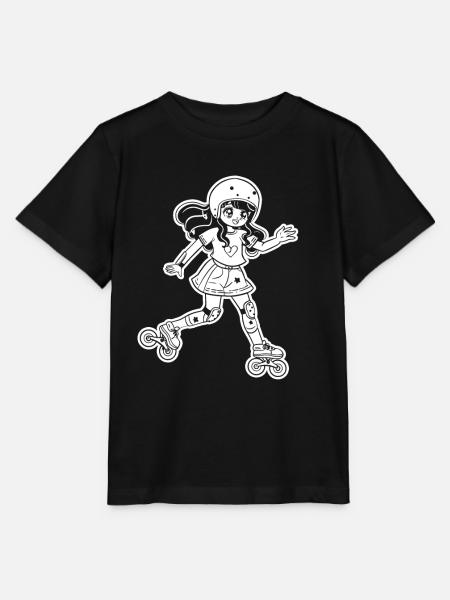 Rollschuh Mädchen Cartoon - Stanley/Stella Kinder T-Shirt MINI CREATOR - Schwarz