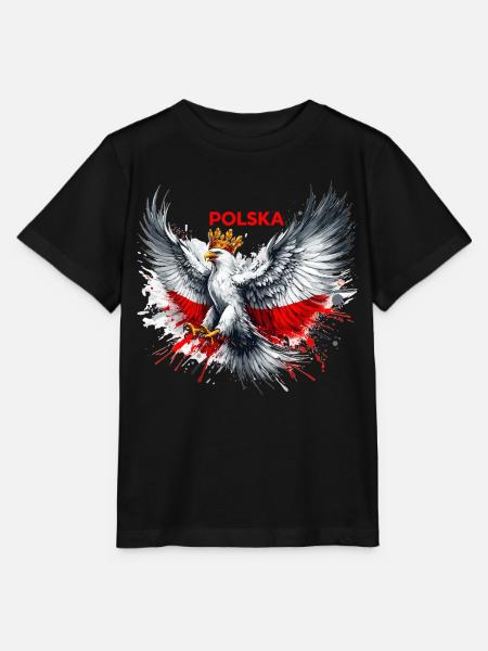 Polen Polska polnisch rot weiß Adler Krone Geschen - Stanley/Stella Kinder T-Shirt MINI CREATOR  - Schwarz
