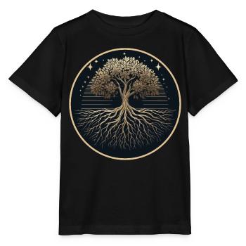 Silhouette d’arbre Racines - T-shirt bio MINI CREATOR Stanley/Stella Enfant - noir - Devant - Mikhail (115cm)