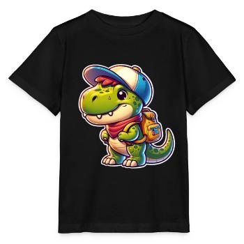 Inscription à l'école des dinosaures Dino T Rex - T-shirt bio MINI CREATOR Stanley/Stella Enfant - noir - Devant - Mikhail (115cm)