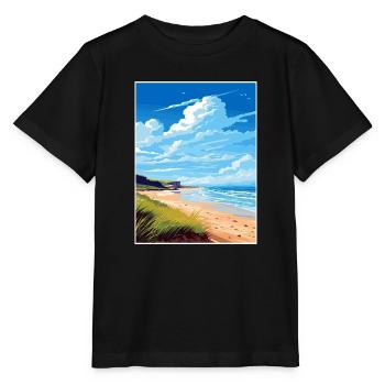 Péninsule de Gower Aonb Affiche de voyage Souvenir WPA - T-shirt bio MINI CREATOR Stanley/Stella Enfant - noir - Devant - Mikhail (115cm)