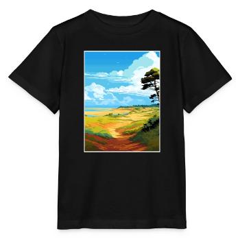 Suffolk Coast Heaths Travel Poster Souvenir WPA - Stanley/Stella MINI CREATOR Kids’ T-Shirt - black - Front - Mikhail (115cm)