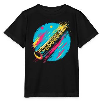 Flute - Stanley/Stella MINI CREATOR Kids’ T-Shirt - black - Front - Mikhail (115cm)