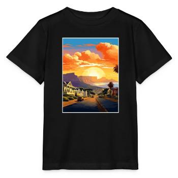 Cape Town Afrique du Sud Affiche de voyage Souvenir WPA - T-shirt bio MINI CREATOR Stanley/Stella Enfant - noir - Devant - Mikhail (115cm)