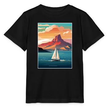 Cape Town Afrique du Sud Affiche de voyage Souvenir WPA - T-shirt bio MINI CREATOR Stanley/Stella Enfant - noir - Devant - Mikhail (115cm)
