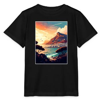 Cape Town Afrique du Sud Affiche de voyage Souvenir WPA - T-shirt bio MINI CREATOR Stanley/Stella Enfant - noir - Devant - Mikhail (115cm)