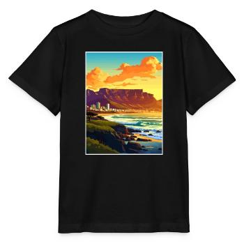 Cape Town Afrique du Sud Affiche de voyage Souvenir WPA - T-shirt bio MINI CREATOR Stanley/Stella Enfant - noir - Devant - Mikhail (115cm)
