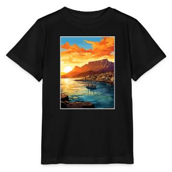 Cape Town Afrique du Sud Affiche de voyage Souvenir WPA - T-shirt bio MINI CREATOR Stanley/Stella Enfant - noir - Devant - Mikhail (115cm)