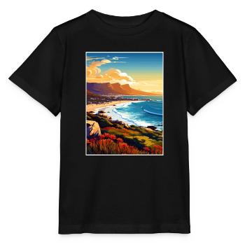 Cape Town Afrique du Sud Affiche de voyage Souvenir WPA - T-shirt bio MINI CREATOR Stanley/Stella Enfant - noir - Devant - Mikhail (115cm)