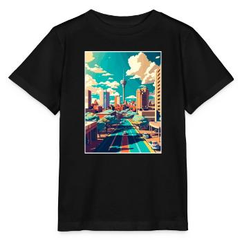 Johannesburg Südafrika Reiseposter Souvenir - Stanley/Stella Kinder T-Shirt MINI CREATOR  - Schwarz - Vorne - Mikhail (115cm)