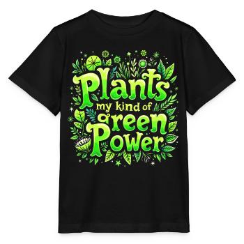LES PLANTES : MON GENRE DE POUVOIR VERT - T-shirt bio MINI CREATOR Stanley/Stella Enfant - noir - Devant - Mikhail (115cm)
