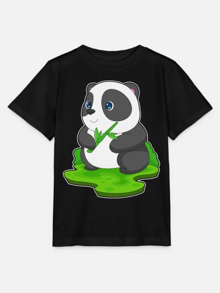 Panda Bambus - Stanley/Stella Kinder T-Shirt MINI CREATOR  - Schwarz
