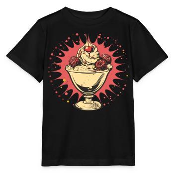 Sundae à la crème glacée graphique - T-shirt bio MINI CREATOR Stanley/Stella Enfant - noir - Devant - Mikhail (115cm)