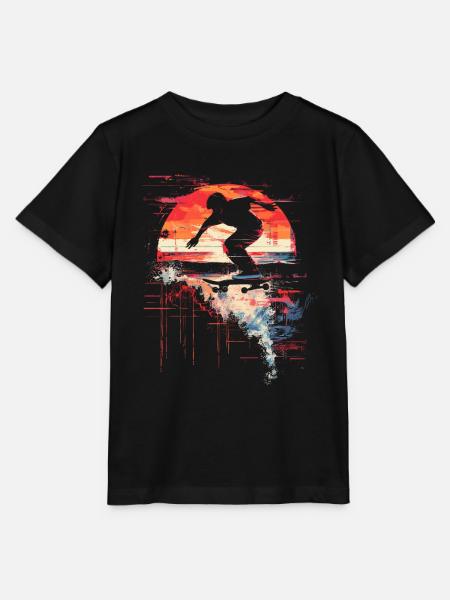 Skateboarder Steamwave - Stanley/Stella Kinder T-Shirt MINI CREATOR  - Schwarz
