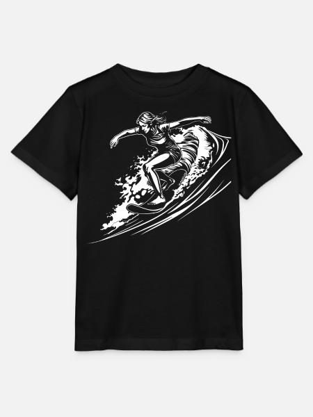 Weiblicher Surfer - Stanley/Stella Kinder T-Shirt MINI CREATOR  - Schwarz