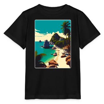 Ko Tao Thailand Thai Travel Poster Souvenir WPA - Stanley/Stella MINI CREATOR Kids’ T-Shirt - black - Front - Mikhail (115cm)