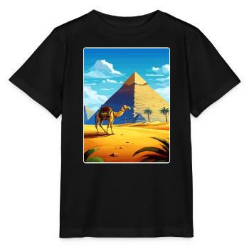 Kairo Ägypten Große Pyramiden Von Gizeh Reiseposter - Stanley/Stella Kinder T-Shirt MINI CREATOR  - Schwarz - Vorne - Mikhail (115cm)