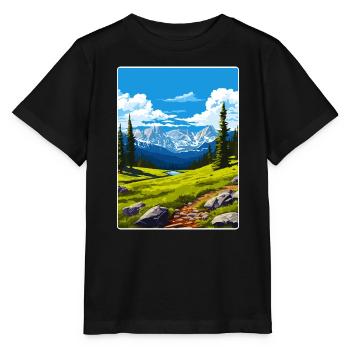 Rocky Mountain Nationalpark Colorado Travel Card - Stanley/Stella Kinder T-Shirt MINI CREATOR  - Schwarz - Vorne - Mikhail (115cm)
