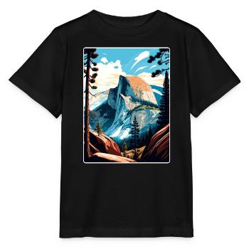 Yosemite Glacier Point California Travel Poster - Stanley/Stella MINI CREATOR Kids’ T-Shirt - black - Front - Mikhail (115cm)