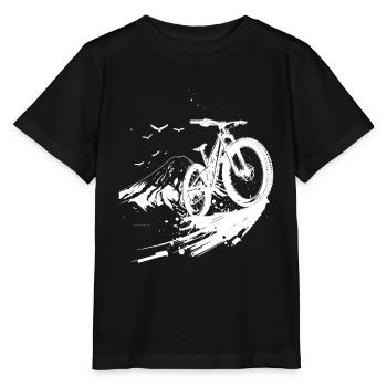 Croquis de VTT - T-shirt bio MINI CREATOR Stanley/Stella Enfant - noir - Devant - Mikhail (115cm)