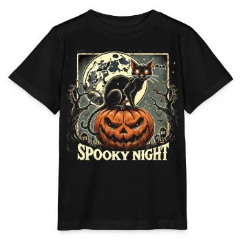 Halloween - „Gespenstische Kürbisnacht" - Stanley/Stella Kinder T-Shirt MINI CREATOR  - Schwarz - Vorne - Mikhail (115cm)