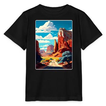 Capitol Reef Nationalpark Reiseposter Souvenir - Stanley/Stella Kinder T-Shirt MINI CREATOR  - Schwarz - Vorne - Mikhail (115cm)