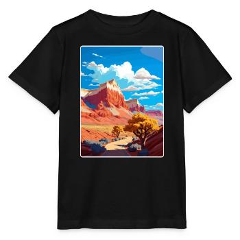 Capitol Reef Nationalpark Reiseposter Souvenir - Stanley/Stella Kinder T-Shirt MINI CREATOR  - Schwarz - Vorne - Mikhail (115cm)