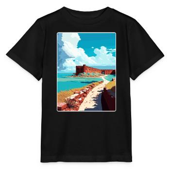 Dry Tortugas National Park Travel Poster Souvenir - Stanley/Stella MINI CREATOR Kids’ T-Shirt - black - Front - Mikhail (115cm)