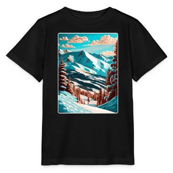 Copper Mountain Colorado Travel Poster Souvenir - Stanley/Stella MINI CREATOR Kids’ T-Shirt - black - Front - Mikhail (115cm)