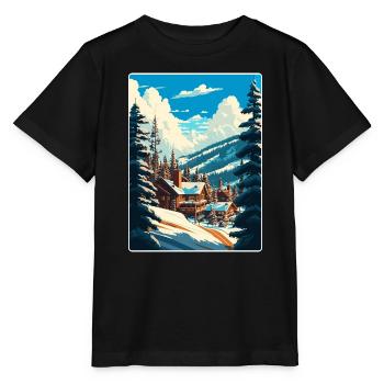 Vail Ski Resort Skifahren Reise Poster Souvenir WPA - Stanley/Stella Kinder T-Shirt MINI CREATOR  - Schwarz - Vorne - Mikhail (115cm)