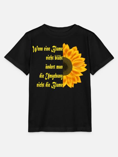 Sonnenblume trifft Textkunst - Stanley/Stella Kinder T-Shirt MINI CREATOR - Schwarz