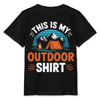 C’est mon Shirt Camping OUTDOOR - T-shirt bio MINI CREATOR Stanley/Stella Enfant - noir - Devant - Mikhail (115cm)