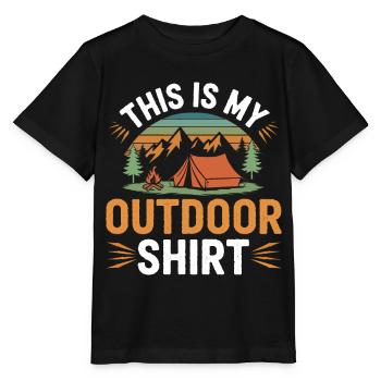 C’est mon Shirt Camping OUTDOOR - T-shirt bio MINI CREATOR Stanley/Stella Enfant - noir - Devant - Mikhail (115cm)