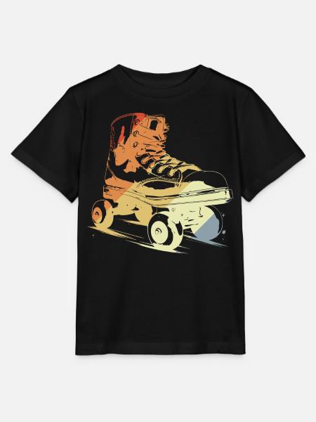 Retro Roller Skates Zeichnung - Stanley/Stella Kinder T-Shirt MINI CREATOR - Schwarz