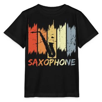 Vintage Saxophonist - Stanley/Stella Kinder T-Shirt MINI CREATOR  - Schwarz - Vorne - Mikhail (115cm)