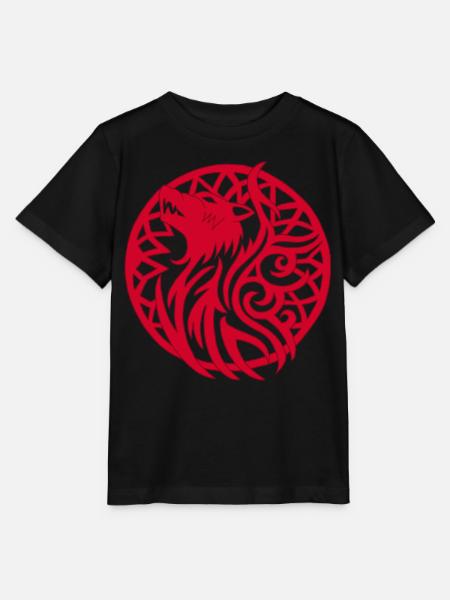 Roter Wolf und Glücksbringer - Stanley/Stella Kinder T-Shirt MINI CREATOR  - Schwarz