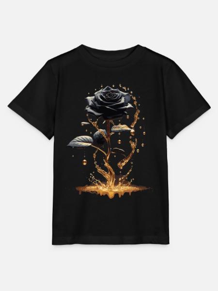 Schwarze Rose im Goldglanz - Stanley/Stella Kinder T-Shirt MINI CREATOR - Schwarz