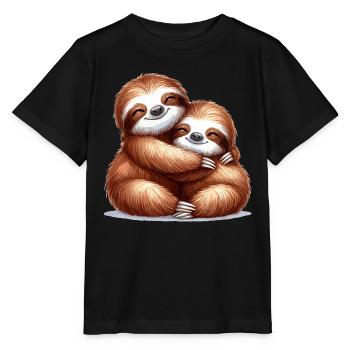 Sloths Sloth Snuggle Gift - Stanley/Stella MINI CREATOR Kids’ T-Shirt - black - Front - Mikhail (115cm)