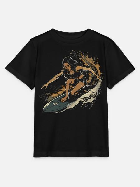 Surferin Grafik - Stanley/Stella Kinder T-Shirt MINI CREATOR - Schwarz
