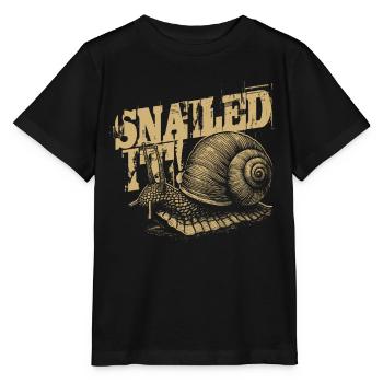 Snail Snails Entomology Snailed it! - Stanley/Stella MINI CREATOR Kids’ T-Shirt - black - Front - Mikhail (115cm)