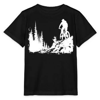 Croquis de VTT - T-shirt bio MINI CREATOR Stanley/Stella Enfant - noir - Devant - Mikhail (115cm)
