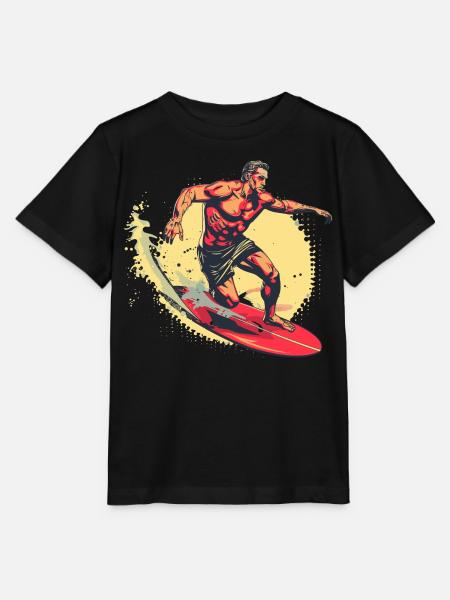 Surfer Grafik - Stanley/Stella Kinder T-Shirt MINI CREATOR  - Schwarz