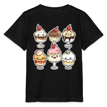 Eiscreme Karikatur - Stanley/Stella Kinder T-Shirt MINI CREATOR  - Schwarz - Vorne - Mikhail (115cm)