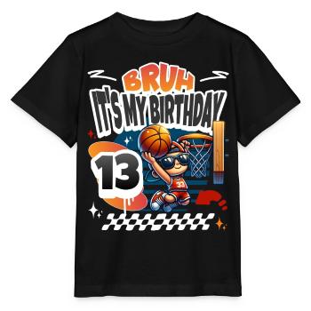 13e anniversaire de basket-ball - T-shirt bio MINI CREATOR Stanley/Stella Enfant - noir - Devant - Mikhail (115cm)